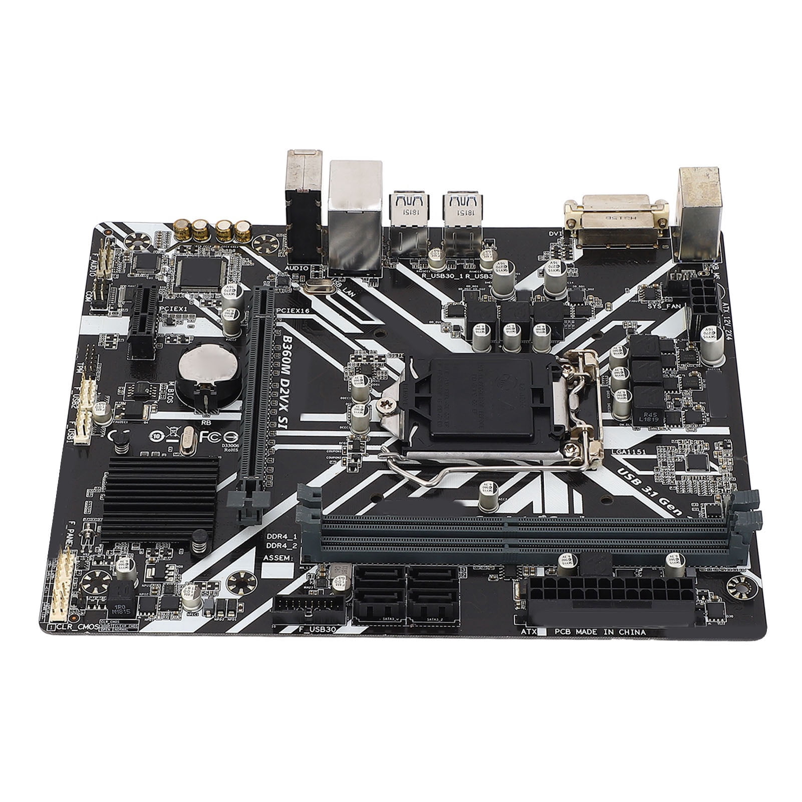 Motherboard, 4xSerial ATA III Desktop Computer Motherboard M ATX 8 Pin and 24 Pin  for Gaming