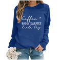 thumbnail image 2 of WEAIXIMIUNG Custom Sweatshirt Ladies Fashion Leisure Pure Color Loose Long Sleeved Printed Letters Round Collar, 2 of 4