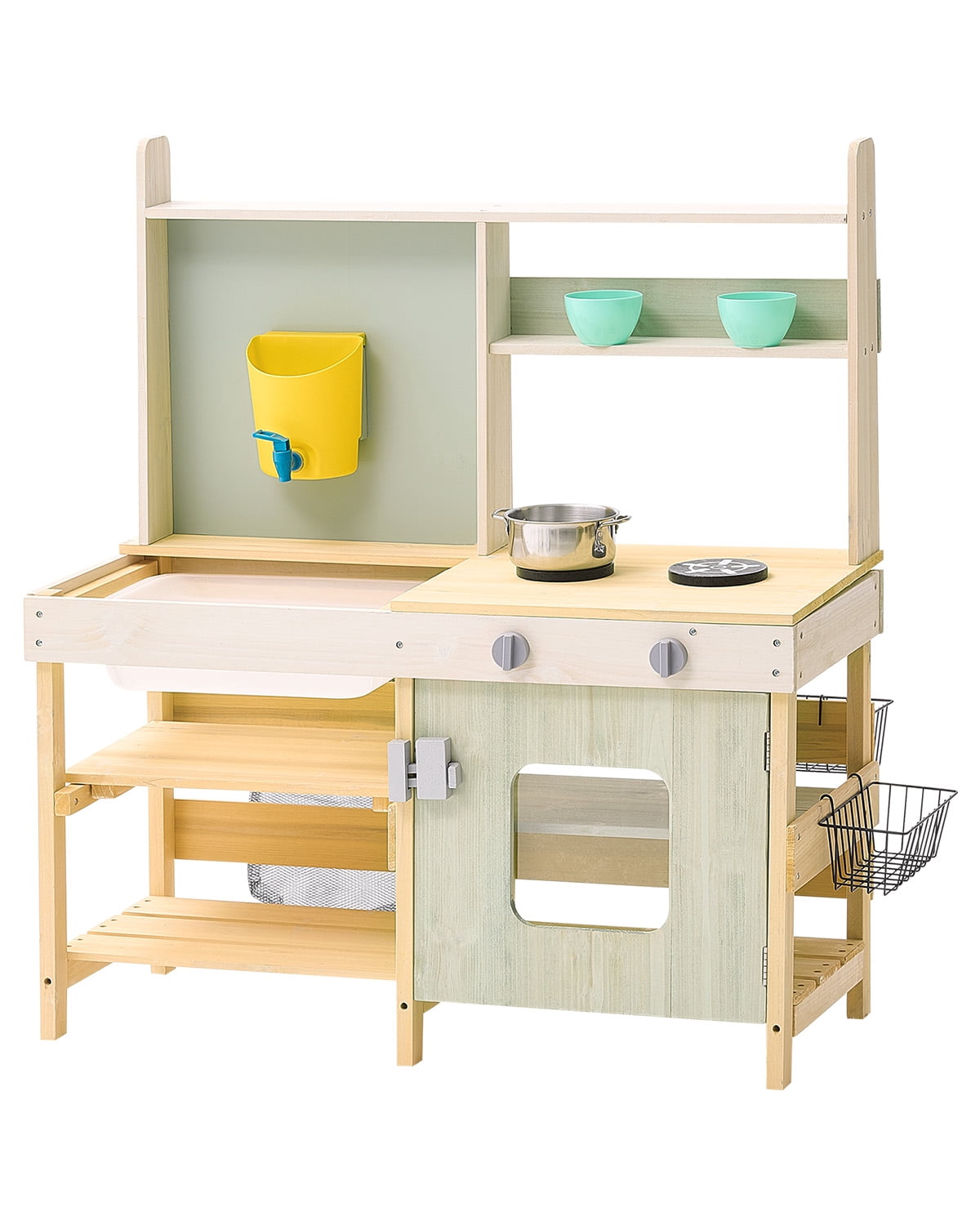 VEVOR Wooden Mud Kitchen Outdoor Toy Play Kitchen Set for Kids Pretend Playset