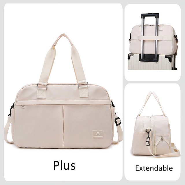 Sac à Main de Voyage Extensible Grand Sac de Sport à Plusieurs Couches Sac de Voyage Bagage de Rangement Sac de Fin de Semaine Bagage à Main Cabine Blanc plus