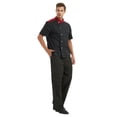 thumbnail image 4 of TopTie Unisex Short Sleeve Cooking Chef Coat Jacket with Adjustable Hat-Black Snap-M, 4 of 5