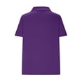 thumbnail image 4 of Timegard Women Tops Lapel V Neck Drop Shoulder Short Sleeve Solid Color Casual Loose Tee Blouse Summer, 4 of 6