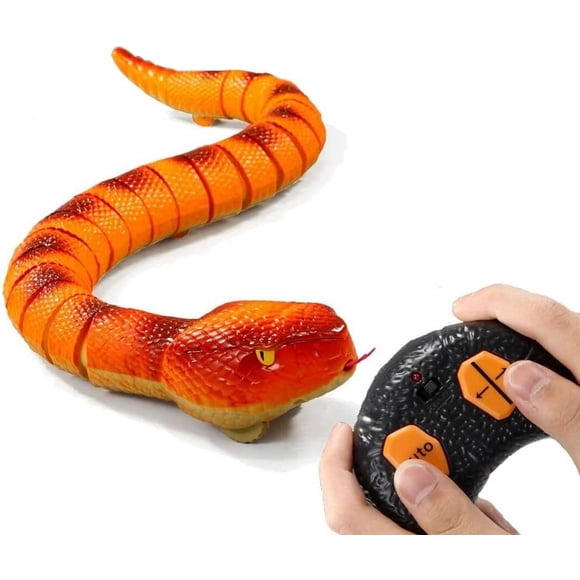 Bruce&Shark Prank Remote Control Snake, 2.4G RC Realistic Python Toy with Lifelike Motion, 29.53" Large Size for Halloween Pranks, Gifts, and Pet Play