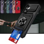 ShieldPlus pour Samsung Galaxy A15 5G Coque téléphone avec support de bague de doigt Kickstand, Heavy Duty Shockproof robuste protection Case pour Samsung Galaxy A15, Travailler avec le support magnétique de téléphone de voiture, noir