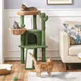 thumbnail image 1 of Yaheetech 42 Inch Cactus Cat Tree with Tall Scratching Posts, Green/Brown, 1 of 8