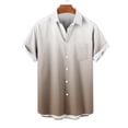 thumbnail image 4 of Pisexur T Shirts for Man , Chemise Décontractée pour Hommes Col Rabattu Mode Impression Dégradée Manches Courtes Bouton Café, 4TG Chemises de Golf Hommes & Chemises Hommes, 4 of 7