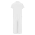 thumbnail image 5 of Combinaison Chemise en Coton pour Femmes, Couleur Unie, Décontractée, à Manches Courtes, Longueur Moyenne, 5 of 5