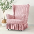 thumbnail image 4 of Stretch Wing Chair Slipcovers,Pleated Ruffled Skirt Armchair Slipcover,Stretch Slipcovers for Sofa,Seersucker Armchair Covers with Skirt Ruffle,Living Room Sofa Slipcover Furniture Protector, 4 of 9