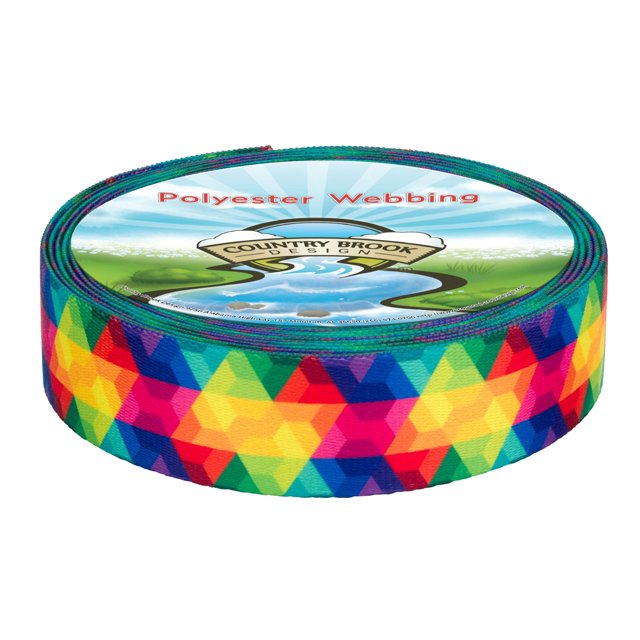 Country Brook Design - Sangle en Polyester Kaléidoscope (1 1/2 Pouce, 50 Yards)