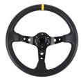thumbnail image 1 of 14-inch Universal Racing Steering Wheel, PVC Aluminum Racing Steering Wheel Drifting Steering Wheel, Sports Steering Wheel for 6-hole Hub Adapter, 1 of 7