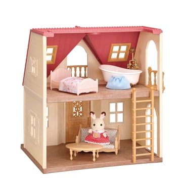 Calico Critters Red Roof Cozy Cottage, maison de poupée avec figurine, meubles et accessoires