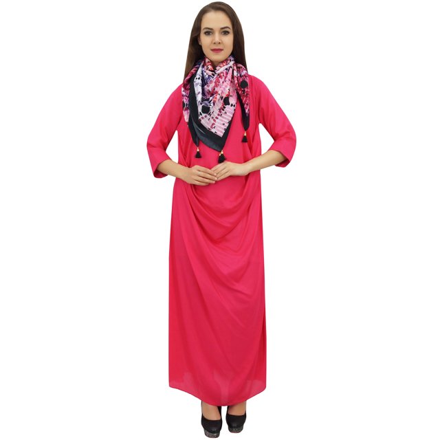 Bimba Robe Maxi Cramoisie à Col Bénitier pour Femme de Designer avec Foulard à Franges Imprimé - 26