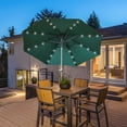thumbnail image 2 of Outsunny 9ft Solar Patio Umbrella with LED Lights Tilt Canopy, Green, 2 of 10