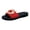 Red, variant on Women's Slide Sandals Wide Width Open Toe Slip On Low Platform Sandals Non Slip Woven Summer Slippers White Size 6