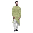thumbnail image 1 of Atasi Kurta Long d'Été Imprimé de Designer avec Ensemble de Pyjama Blanc pour Hommes, 1 of 3