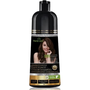 Herbishh Dark Coffee Shampoo 200 ml, Hair Dye Shampoo 3 in 1, 100% Grey Coverage, Demi-Permanent Hair Color for Men & Women, Long-lasting Color in 20-25 Mins, Ammonia-free, 200 ml