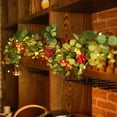 thumbnail image 4 of Dvkptbk Guirlande de Noël Artificielle de 5 Pieds avec Baies Rouges Toucher Réaliste Hiver Garlands Guirlande de Verdure Artificielle Verte pour Table, Manteau de Cheminée, Mur, Intérieur, Extérieur, 4 of 6