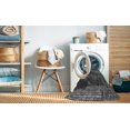 thumbnail image 2 of Ahgly Tapis d'Intérieur Lavable en Machine Carré Transitionnel Charbon Noir, 7 Pieds Carré, 2 of 7