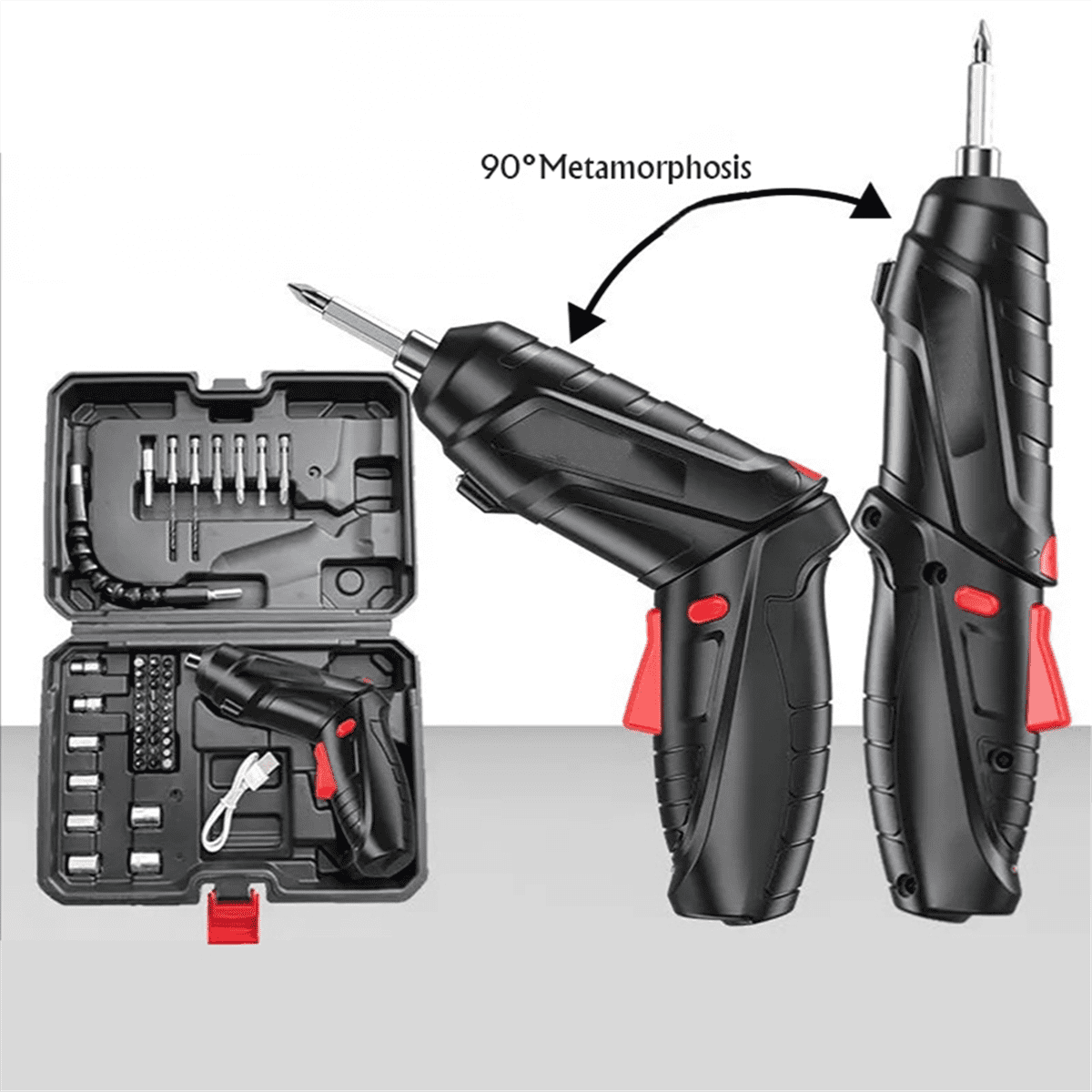 Electric Screwdriver 47Pcs Cordless Screwdriver 3.5N.M Power Screwdriver, 3.6V Cordless Drill Screwdriver Rechargeable