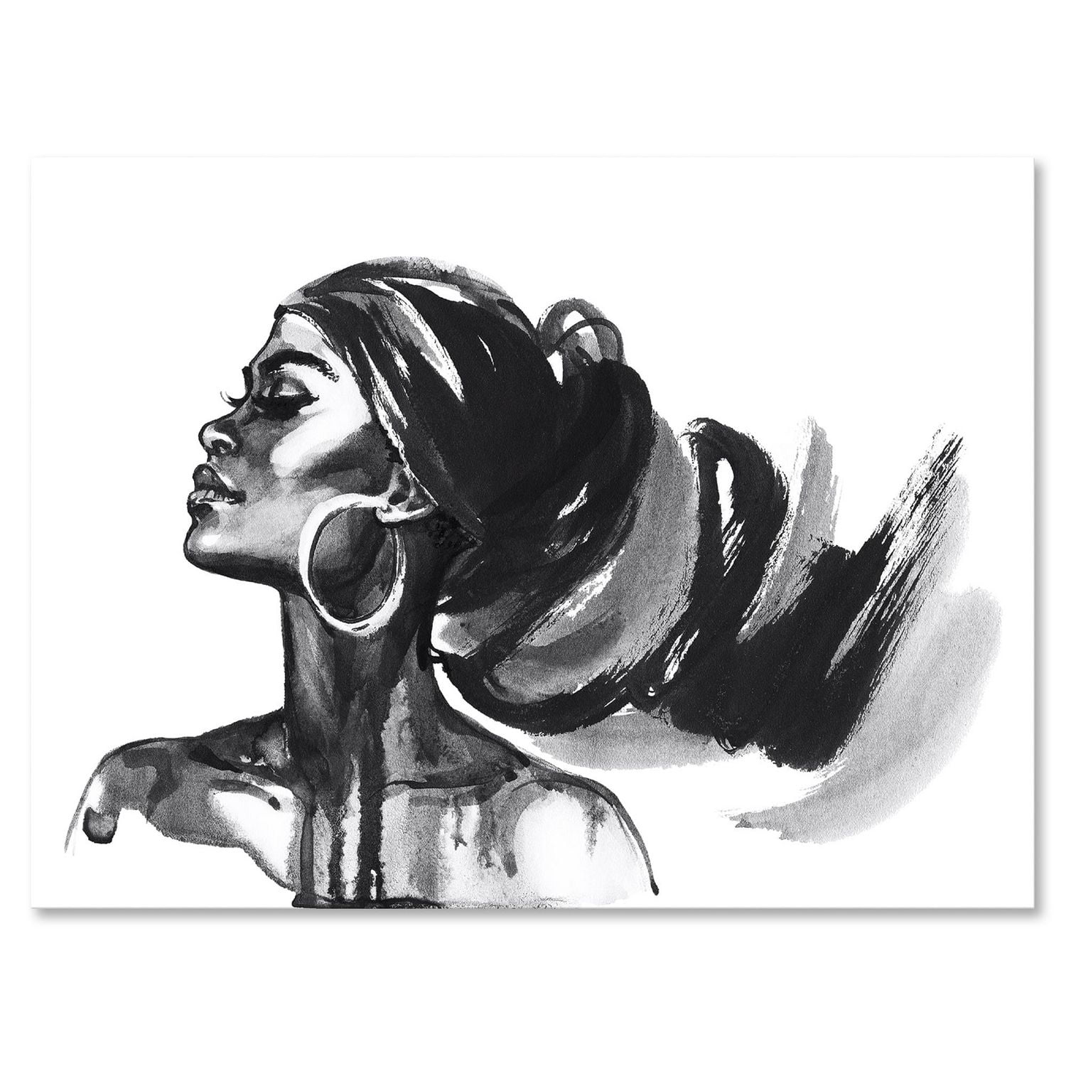 Designart Portrait monochrome de femme afro-américaine IV Art mural sur toile