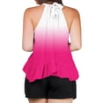 thumbnail image 4 of Weiqiqre Womens Tops Adjustable Tie Neckline Ruffle Hem Sleeveless Flowy Halter Tops, 4 of 6