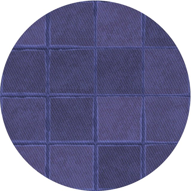 Ahgly Company Tapis d'Intérieur Ronds Transitionnels Bleus Lavables à la Machine, 8 Pieds Rond