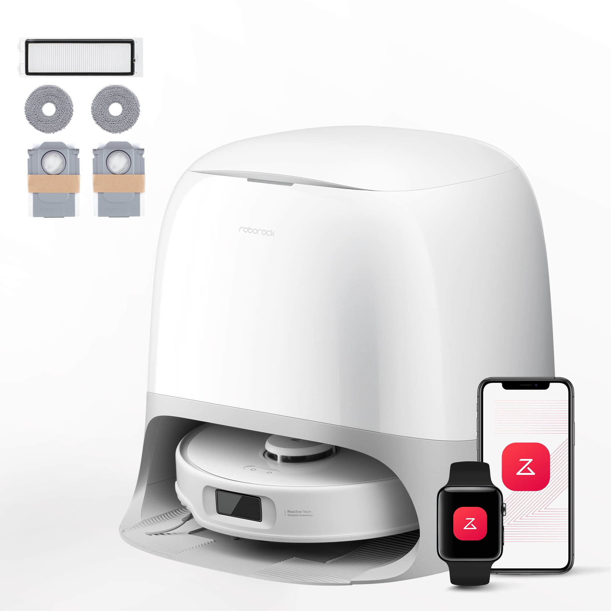 Roborock Qrevo Curv 5XC Robot Vacuum & Mop, 17,000 PA, Hot Water Self-Cleaning, AI SmartPlan 2.0, FlexiArm Edge Cleaning