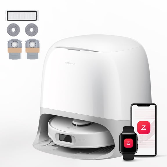 Roborock Qrevo Curv 5XC Robot Vacuum & Mop, 17,000 PA, Hot Water Self-Cleaning, AI SmartPlan 2.0, FlexiArm Edge Cleaning