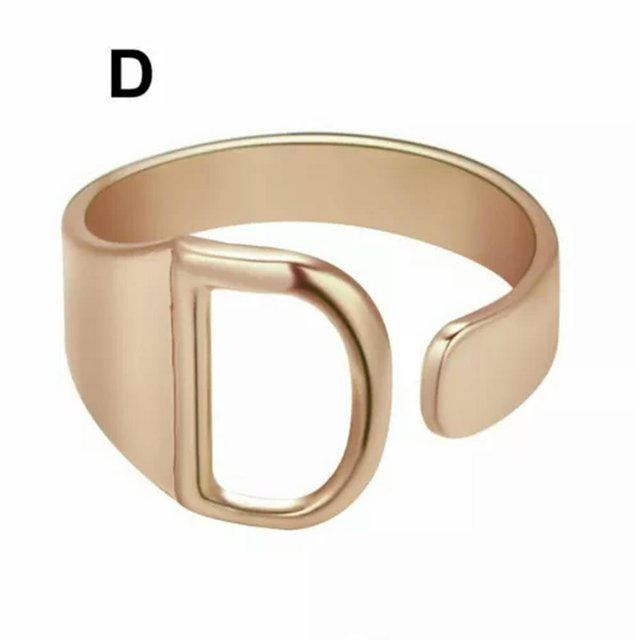 CUITING Bague Mode Ajustable Initiale Alphabet Lettre A-Z Bagues pour Femmes Bijoux-Argent C