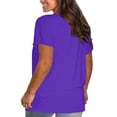 thumbnail image 2 of Blouses à Manches Courtes pour Femmes Mode pour Femmes Uni Col Rond T-Shirt à Manches Courtes Blouse Hauts Amples Femmes Hauts à Manches Courtes Femmes Blouse à Manches Courtes Hauts à Manches Courtes pour Femmes, 2 of 5