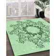 thumbnail image 3 of Ahgly Tapis d'Intérieur Lavable en Machine Carré Vert Menthe Transitionnel, 7 Pieds Carré, 3 of 7