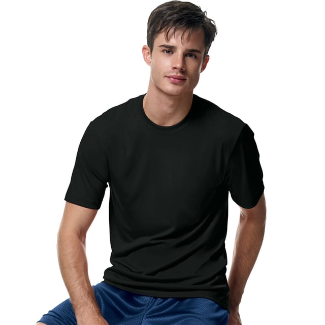 Hanes Cool DRI T-Shirt Sans Étiquette pour Homme, 3TG, Noir