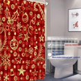 thumbnail image 2 of Christmas Celebration Decor Shower Curtain,Red Christmas Checkered Bathroom Decor Polyester Fiber Plastic Rings Quick-Drying Waterproof for Bathtubs/Bathroom, 72x72 inches, 2 of 6