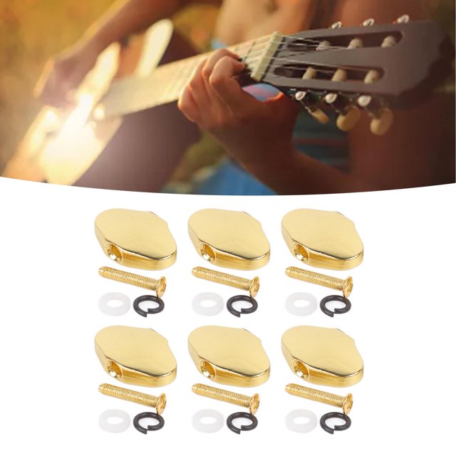 6 Pcs Piquet de Réglage de Guitare, Bouton de Tête de Tuner avec Vis et Rondelles pour Guitare Électrique
