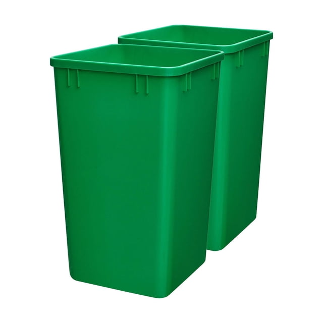 Rev-A-Shelf 27 qt. Replacement Waste Container for Rev-A-Shelf Pullouts, Green, 2-pack
