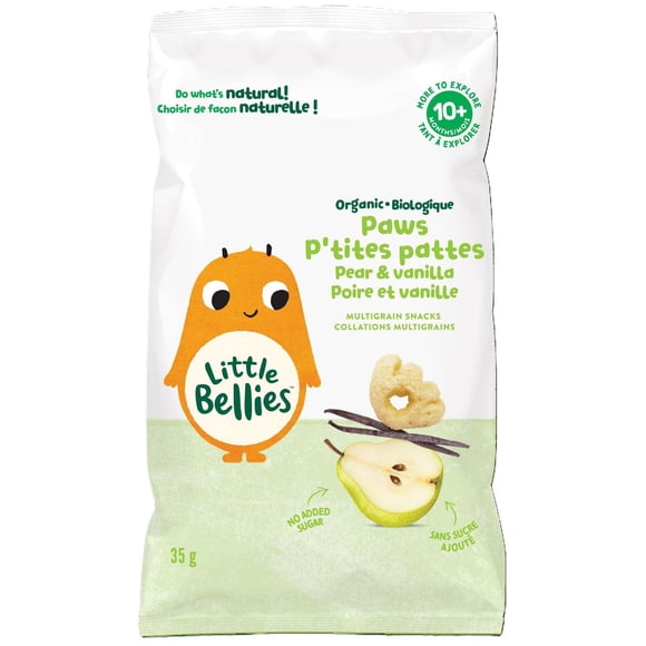 Little Bellies Organic Pear & Vanilla Paws Multigrain Snacks 10+ Months, 25gr