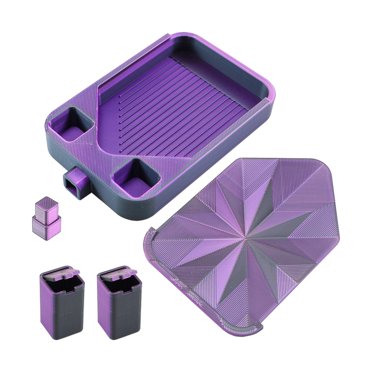 KLKCMS Diamond Art Tray Organizer Accessory Scratch Resistant Versatile Art Craft Supply Bead Sorting Tray for Workshop Cross Stitch Black Purple