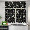 thumbnail image 2 of Dragonfly Print Kitchen Window Curtains Valance and Tier Set, 3 Piece Set Rod Pocket Short Curtains, Autumn Window Treatment for Bedroom European Curtains with Rod Pocket, 2 of 5