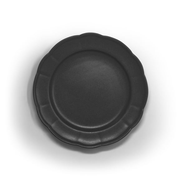 BU Scallop 8 inch Salad Plate Black