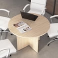 thumbnail image 4 of 42W Round Conference Table with Wooden Base in Natural Elm - Engineered Wood, 4 of 7