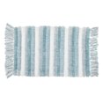 thumbnail image 1 of Microfibre Striped Bath Mat With Fringe Blue 20X32, 1 of 4