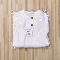 thumbnail image 2 of Baby Boy Girl Button Romper One Piece Solid Color Knit Ribbed Jumpsuit, 2 of 5