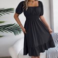 thumbnail image 3 of HomeGardon Liquidation de Robes d'Été! Robes pour Femmes 2025, Robe d'Été Décontractée pour Femme à Manches Courtes, Taille Cintrée, Couleur Unie, P-TG, 3 of 7