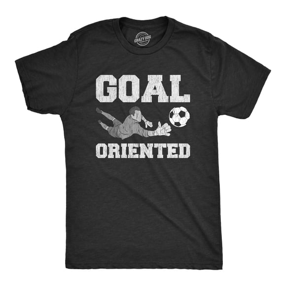 T-shirt pour Hommes Orienté But Drôle Sarcastique Gardien de Soccer Sauvegarder Graphique Nouveauté pour Gars (Gris Chiné Noir - But) - 4TG