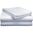 thumbnail image 1 of 900 Thread Count 3 Piece ( 1-Fitted Sheet + 2 - Pillow Cases ) Fitted Sheet 15 Inch Deep Pocket 100% Egyptian Cotton Stripe Pattern, 1 of 1