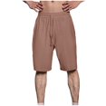 thumbnail image 1 of Diufon Men's Athletic Shorts Cotton Linen Drawstring Waisted Outdoor Sport Shorts Spring Summer Shorts with Pockets, 1 of 5