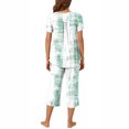 thumbnail image 3 of Rbaofujie Chemise de Nuit pour Femme à Col Rond, Imprimée, Manches Courtes, Ensemble Chemise de Nuit et Pantalon, Tenue de Détente, Pyjama avec Poches, Chemises de Nuit pour Femmes, 3 of 6