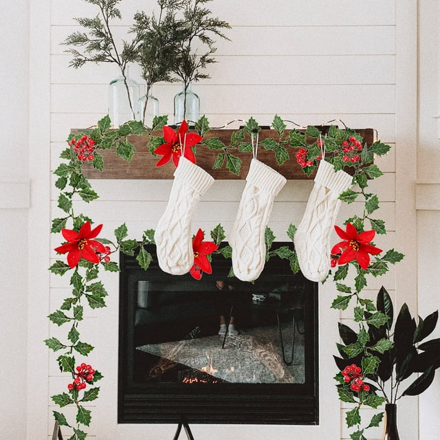 KTTECTOA Simulation Flowers Rattan Christmas Home Outdoor Decorations Snowflake Berries Christmas Mood Arrangement Simulation Christmas Decoration Rattan Clearance Fall Decorations for Home Canada Day