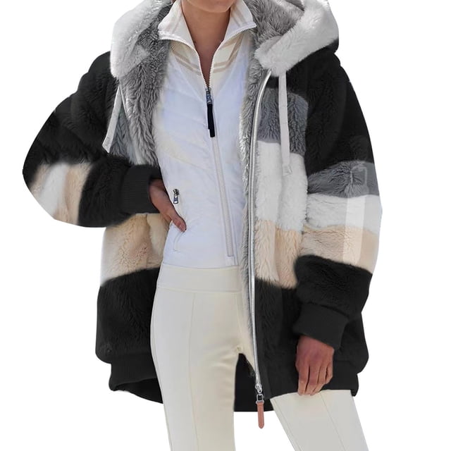 2025 Veste en Polyester à Capuche pour Lit pour Femmes Âgées Extérieur Femmes Veste en Molleton Zippée Femme Automne Vestes de Lit pour Femmes Veste Zippée Ligne A Femme