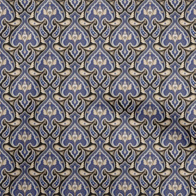 oneOone Cotton Flex Black Fabric Asian Block Fabric For Sewing Printed Craft Fabric By The Yard 40 Inch Wide